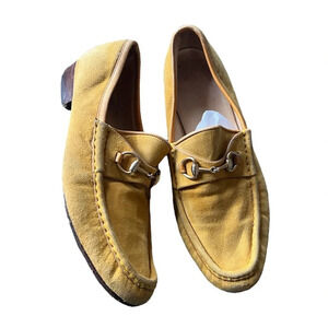Gucci Yellow Suede Loafers, size 39.5 AA